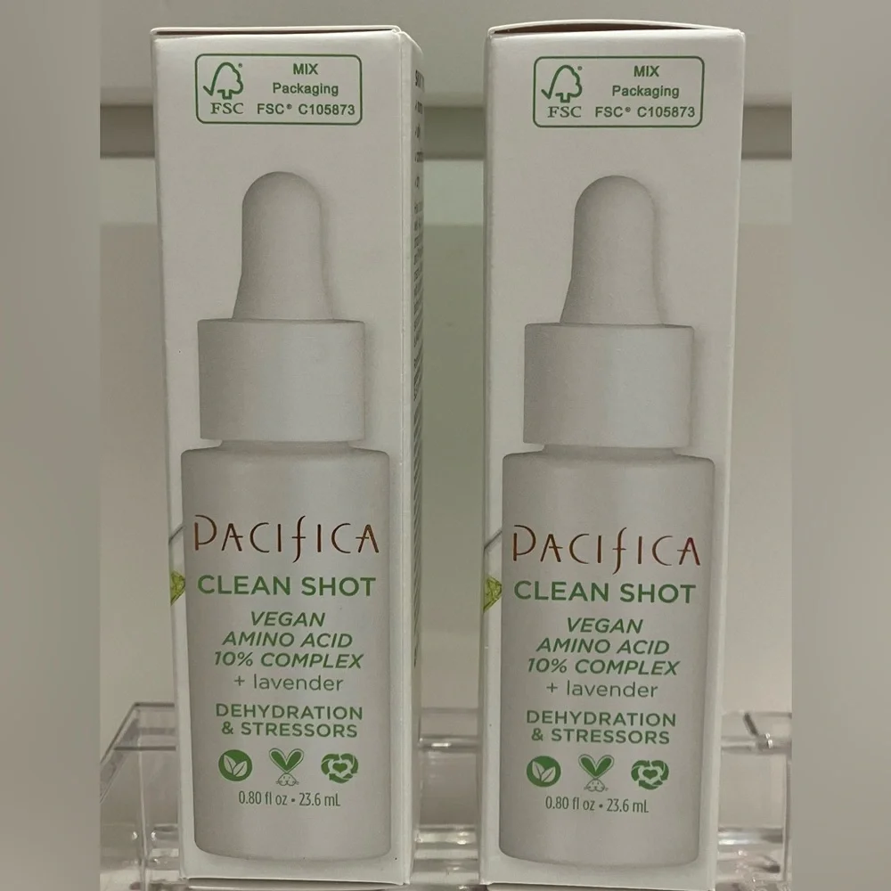 Pacifica clean shot vegan amino acid + Lavender .80 fl oz     2 bottles NWT
